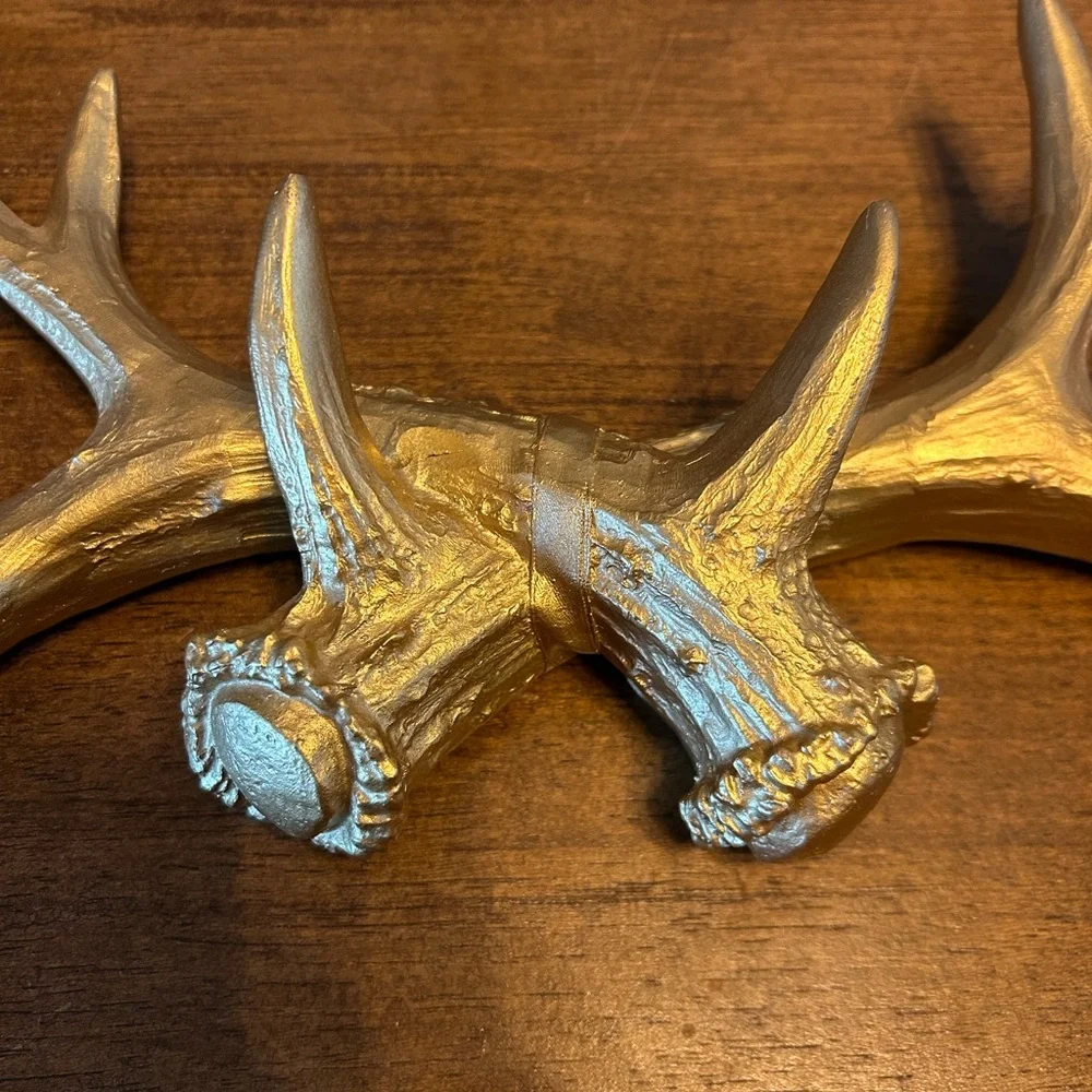 Gold Faux Deer Antler Wall Rack Decor